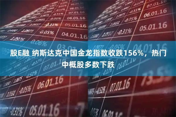 股E融 纳斯达克中国金龙指数收跌156%，热门中概股多数下跌